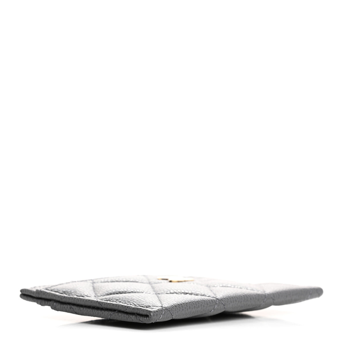 Caviar Quilted Card Holder Grey