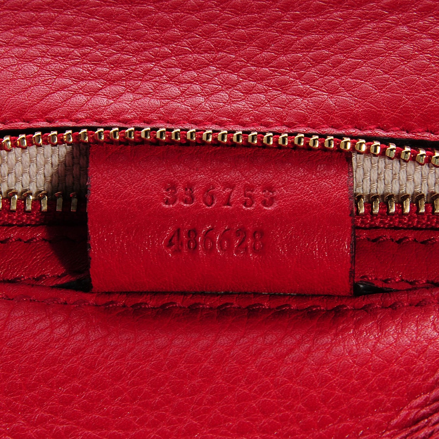 Pebbled Calfskin Medium Soho Clutch Red