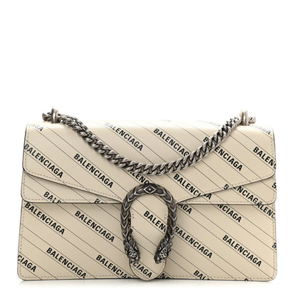 Gucci X BALENCIAGA Calfskin Logo Print Small Dionysus Shoulder Bag White 1 of 11