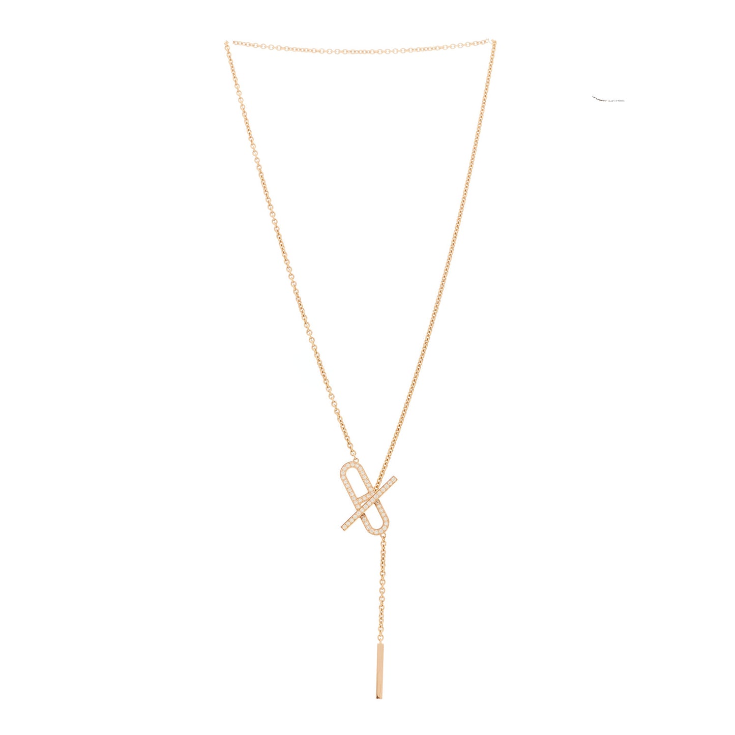 18K Rose Gold Diamond PM Ever Chaine D'Ancre Necklace ST