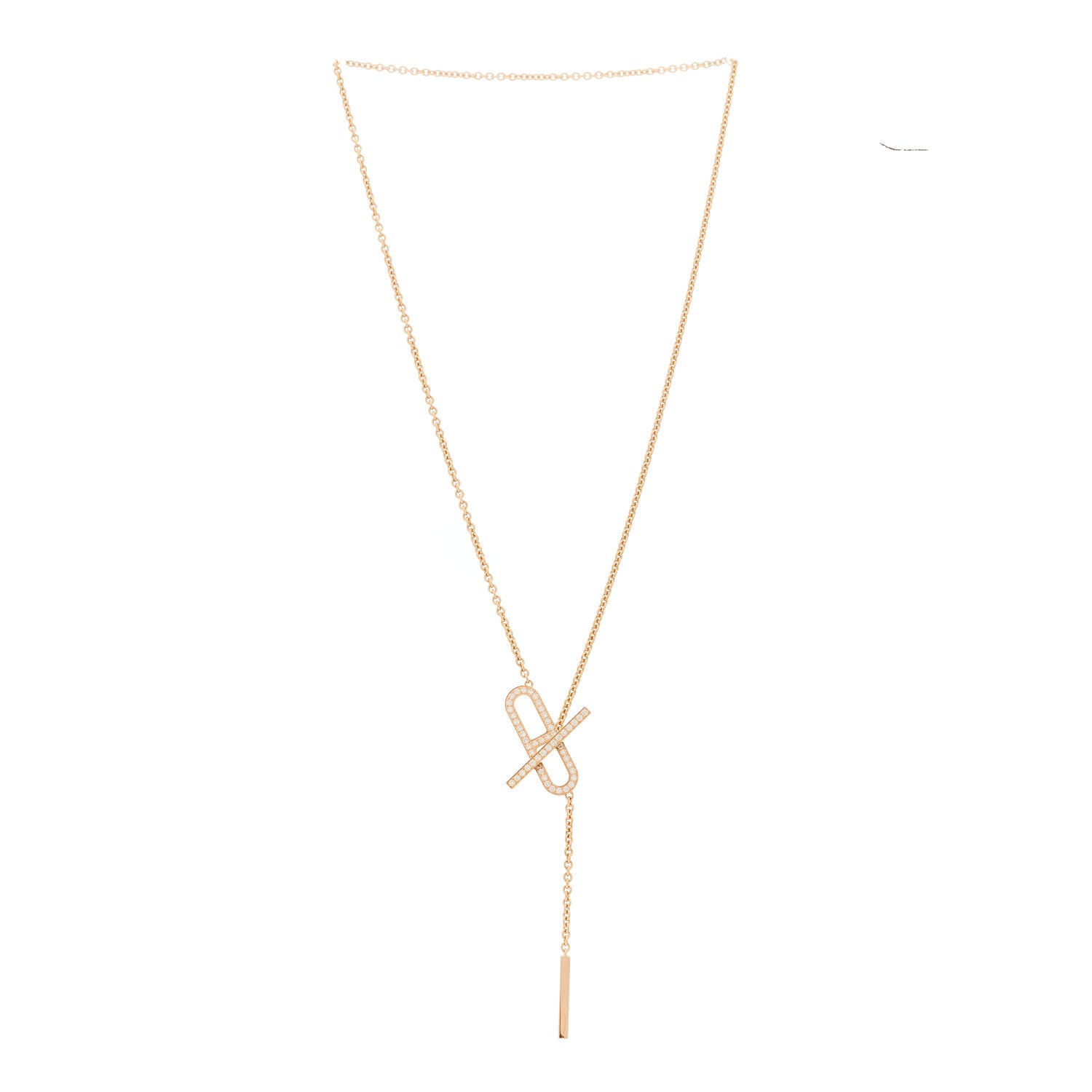 Hermes 18K Rose Gold Diamond PM Ever Chaine D'Ancre Necklace ST 3 of 6