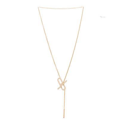 Hermes 18K Rose Gold Diamond PM Ever Chaine D'Ancre Necklace ST 3 of 6