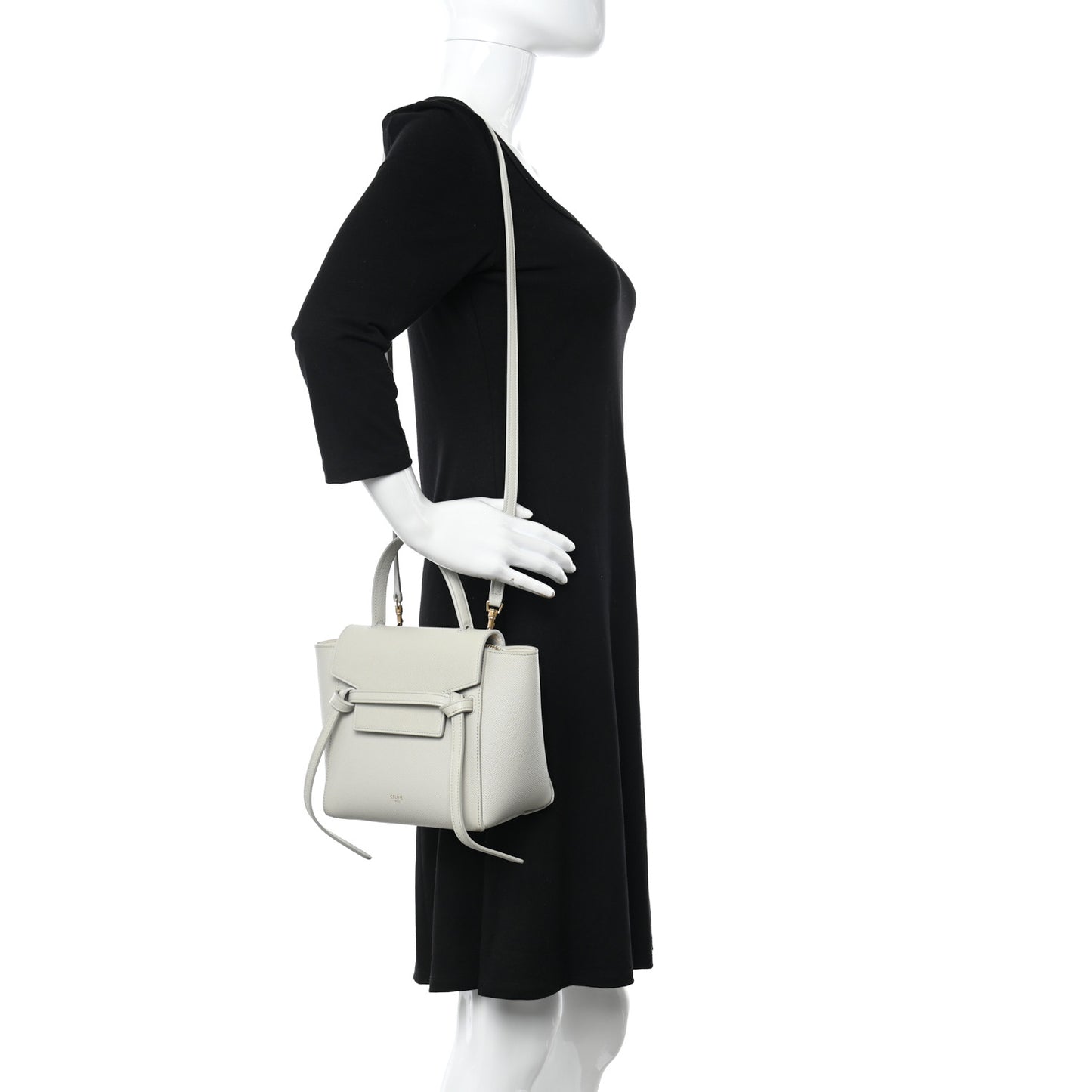 Grained Calfskin Nano Belt Bag Chalk