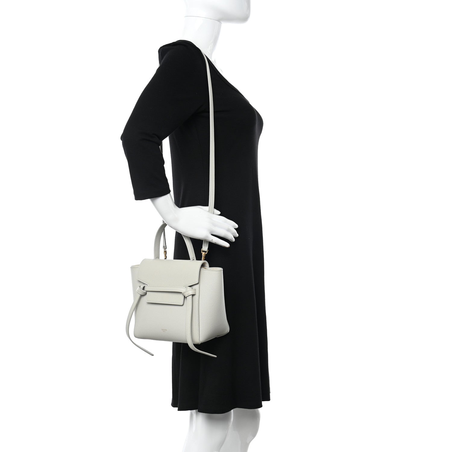 Celine Grained Calfskin Nano Belt Bag Chalk 2 of 11