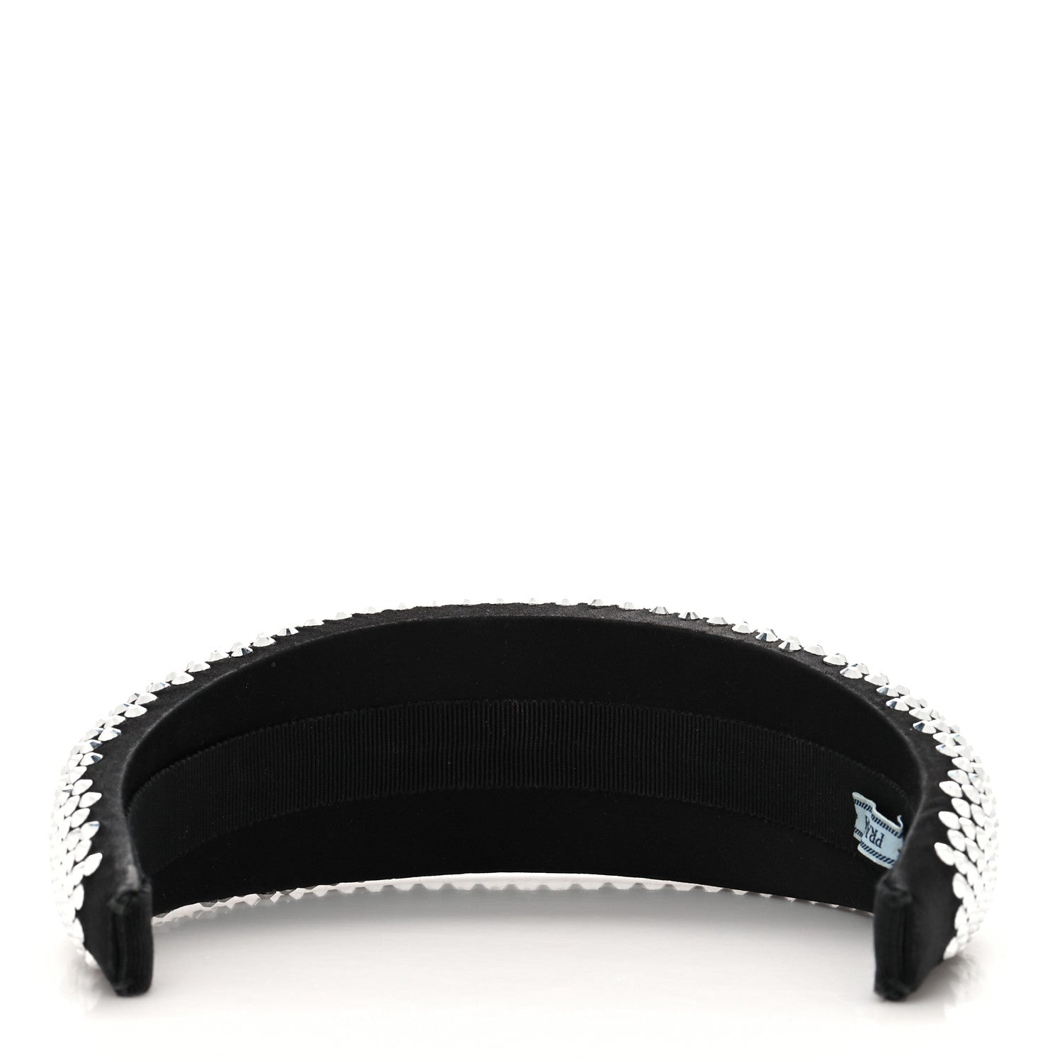 Prada Satin Crystal Embellished Headband Metal 4 of 5