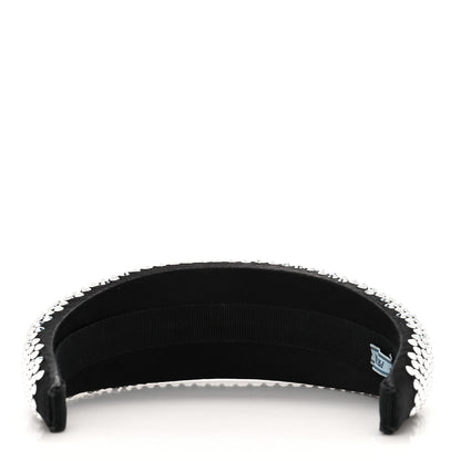 Prada Satin Crystal Embellished Headband Metal 4 of 5