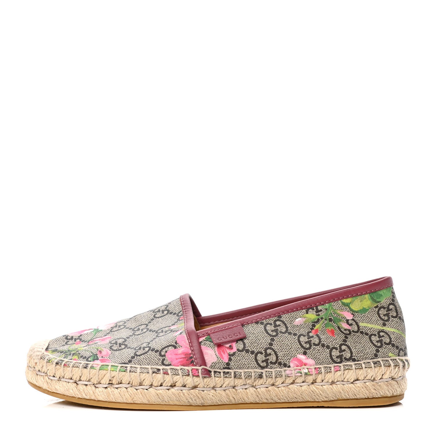 Gucci GG Supreme Monogram Blooms Espadrilles 37.5 Beige Multicolor Dry Rose 1 of 4