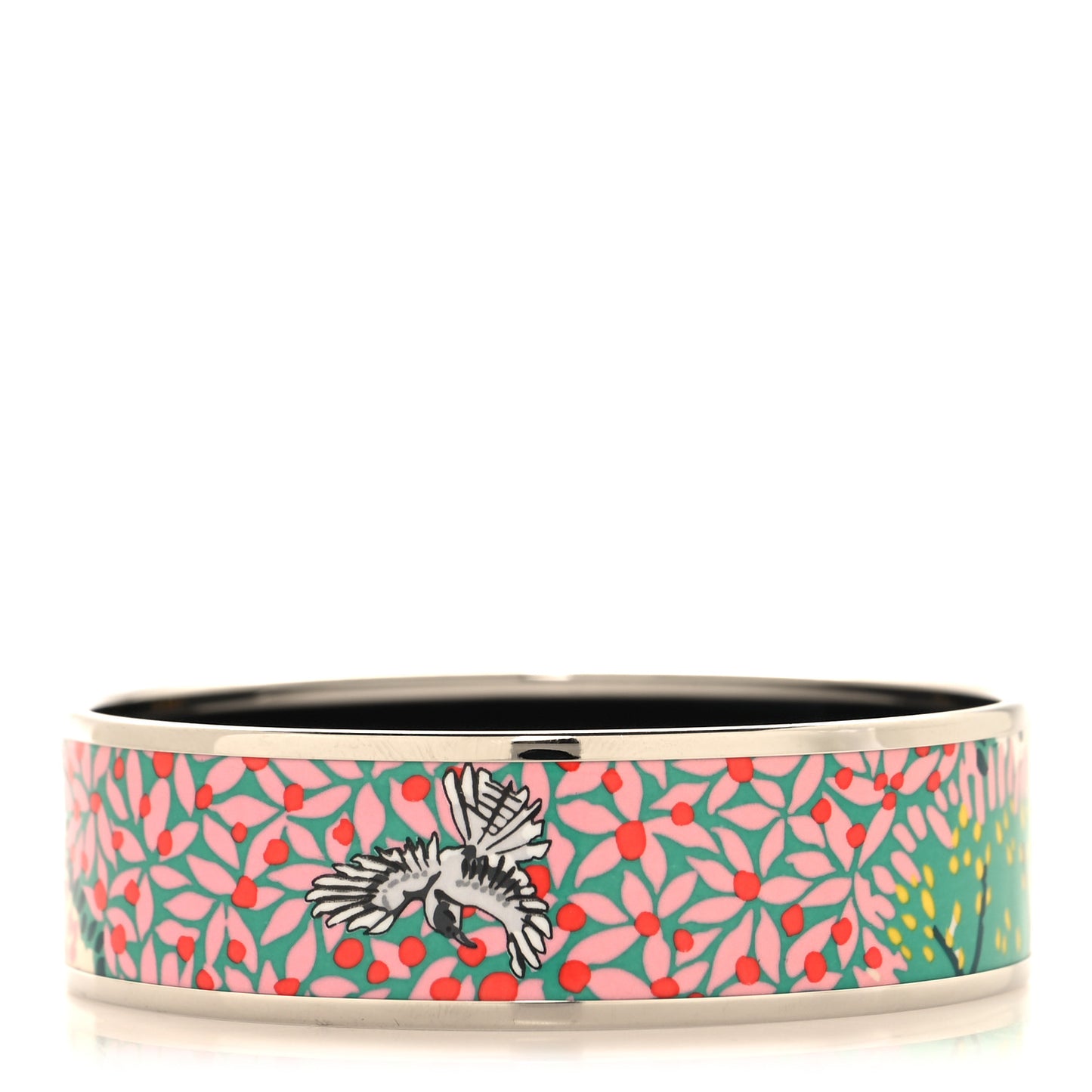 Enamel Printed Wide Dans un Jardin Anglais Bracelet 65 Baroque