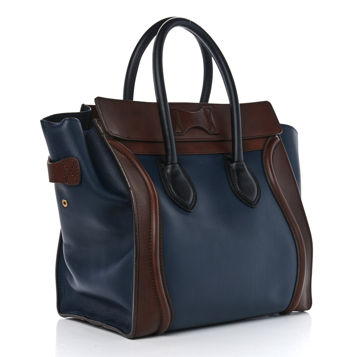 Celine Smooth Calfskin Mini Bi-Color Luggage Navy 3 of 13