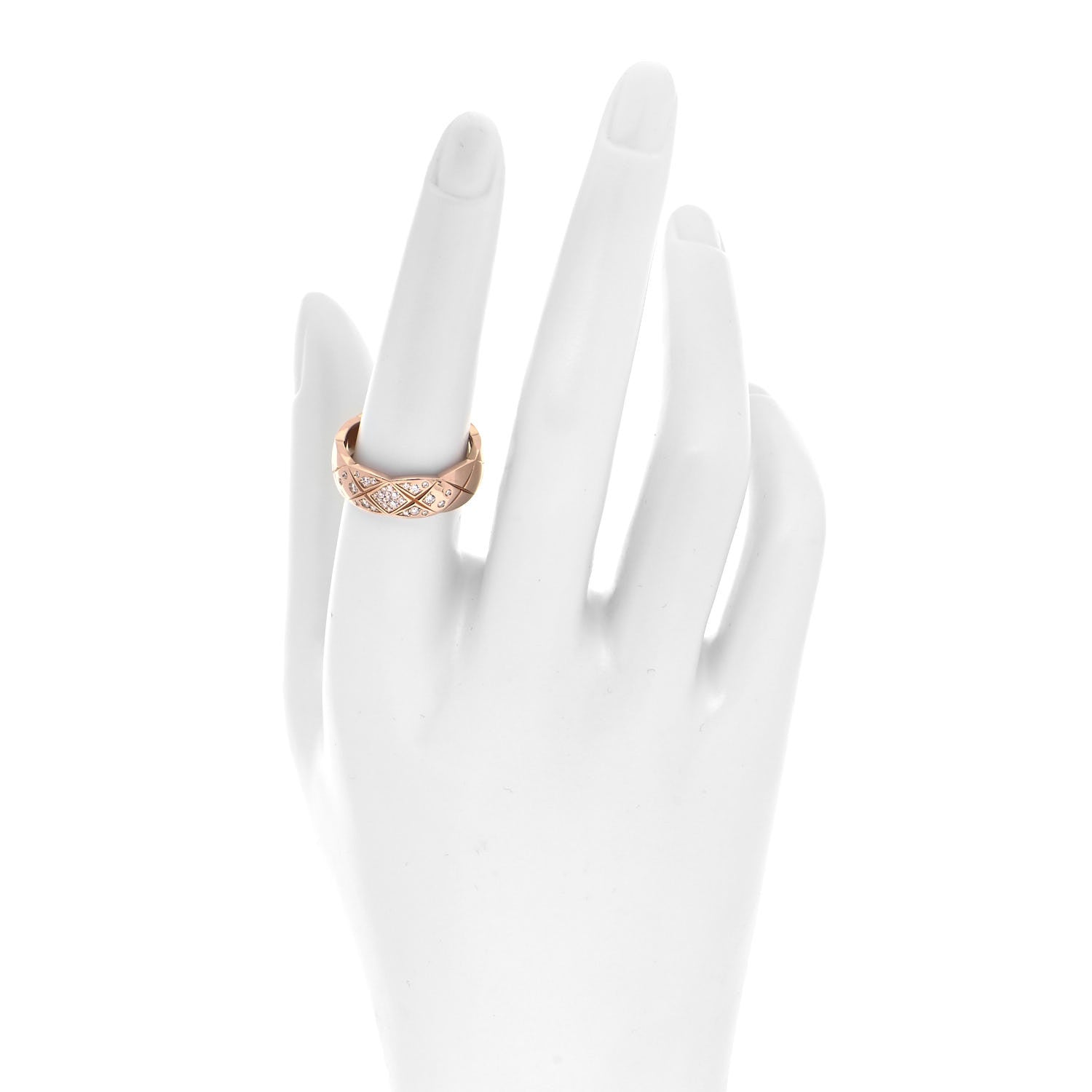 Chanel 18K Yellow Gold Diamond Small Coco Crush Ring 56 7.5 2 of 5