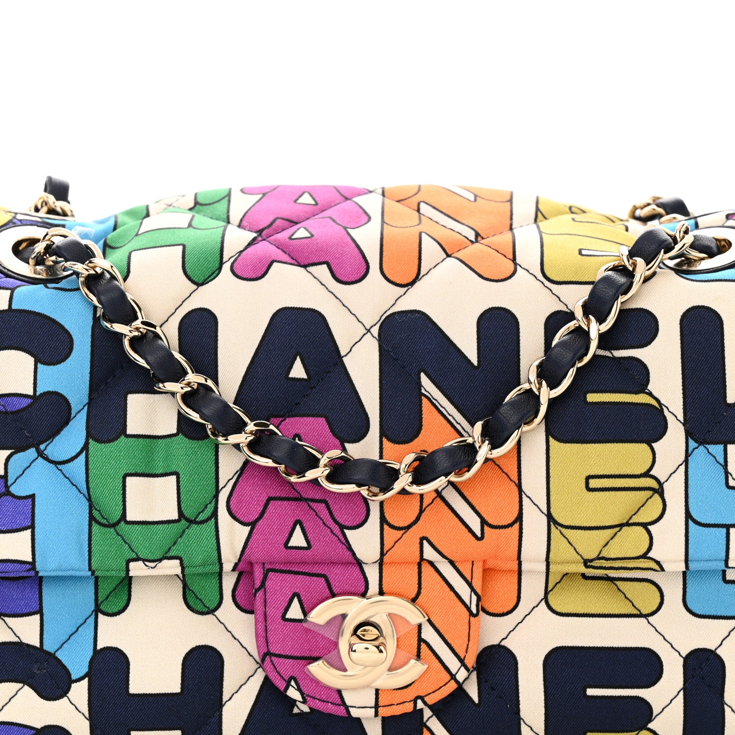 Chanel Printed Silk CC Small Single Flap Multicolor 8 of 10