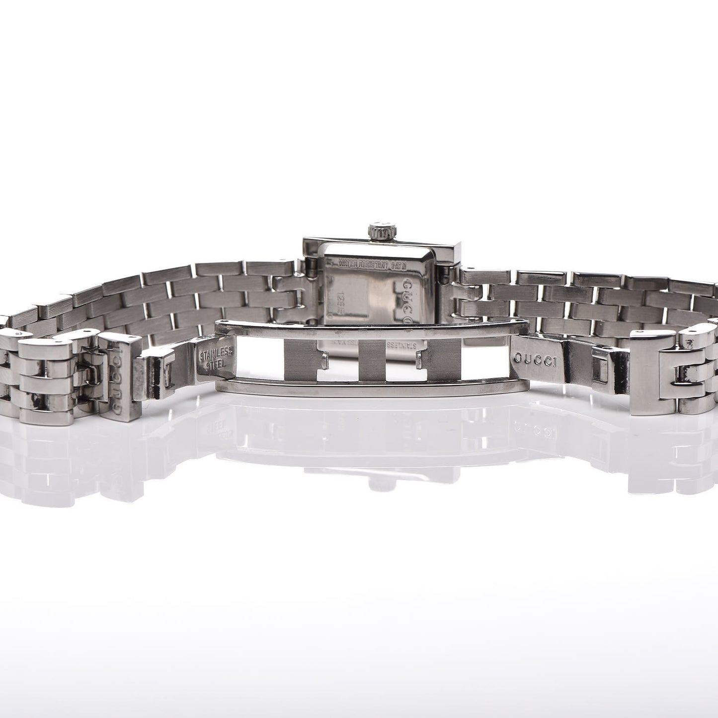 Stainless Steel 14mm G-Frame Square Quartz Watch Black