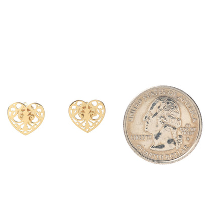 Tiffany 18K Yellow Gold Enchant Heart Earrings 2 of 6