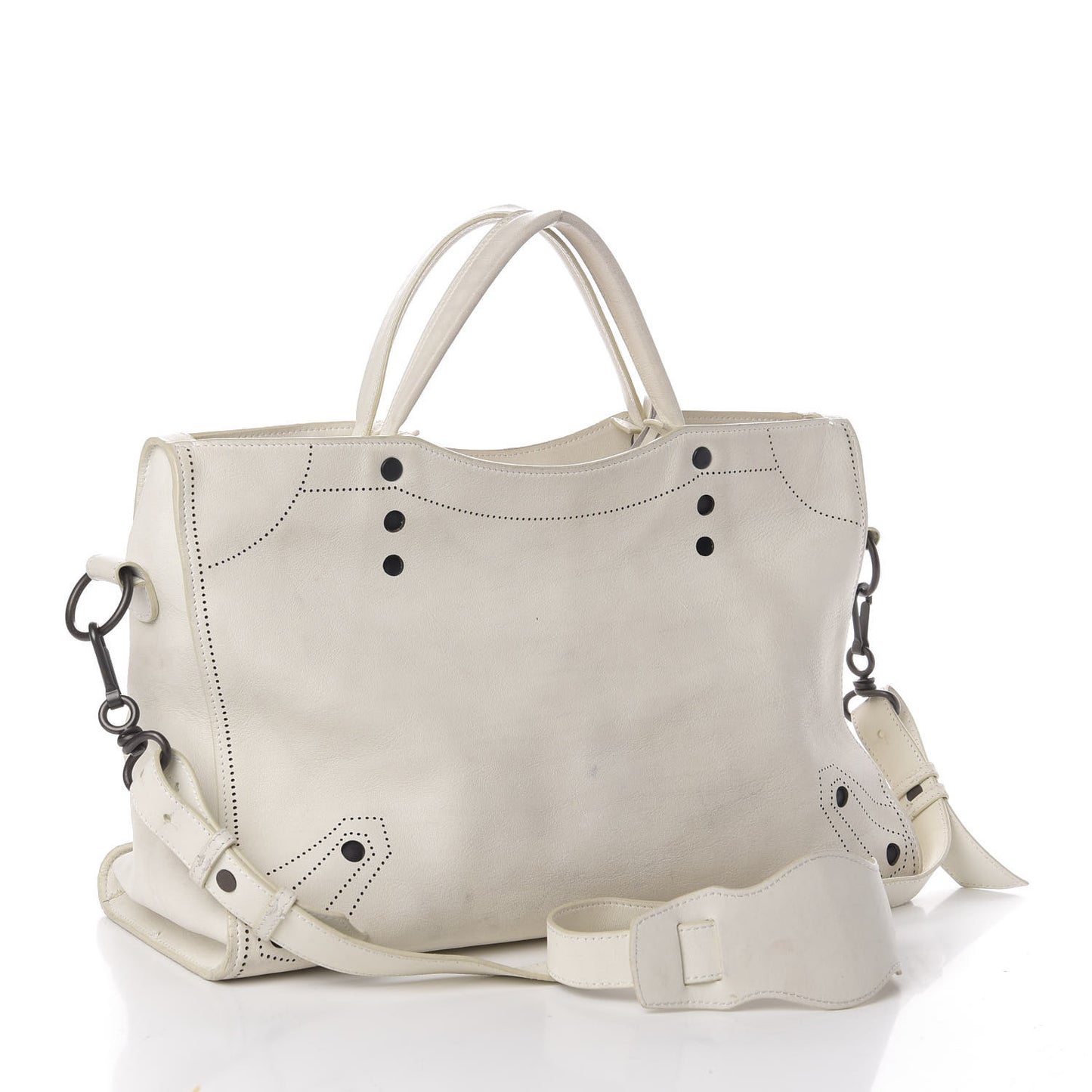 Veau Soyeux Bi-Color Perforated Blackout Hardware City White Black