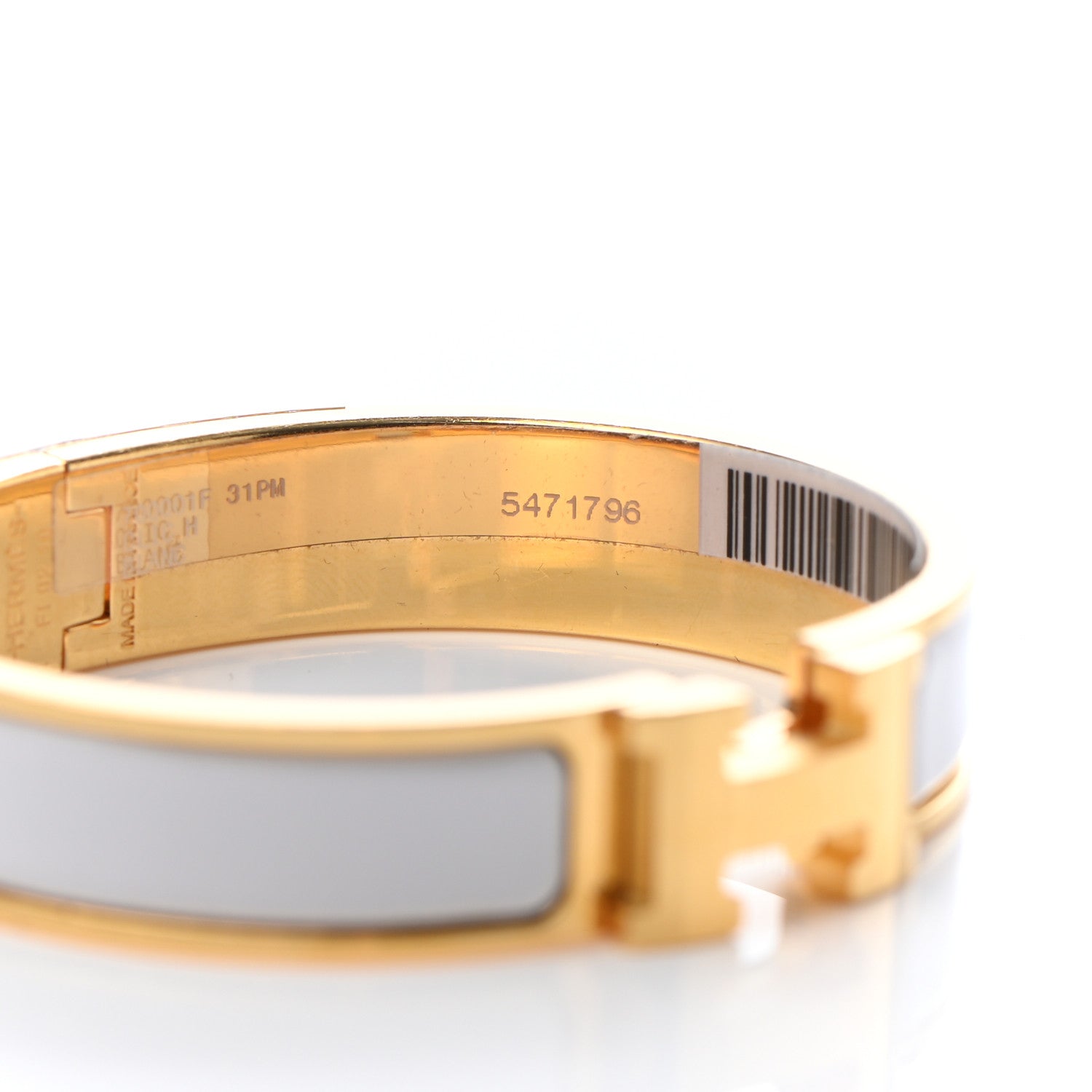 Hermes Enamel Narrow Clic Clac H Bracelet PM White 5 of 5