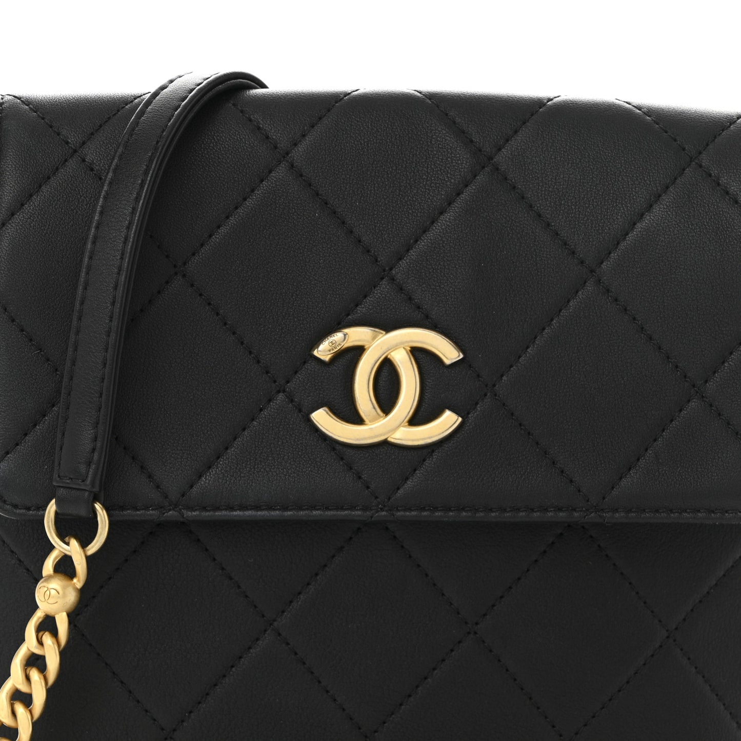 Calfskin Quilted Pearl Small About Pearls Hobo Bag Black