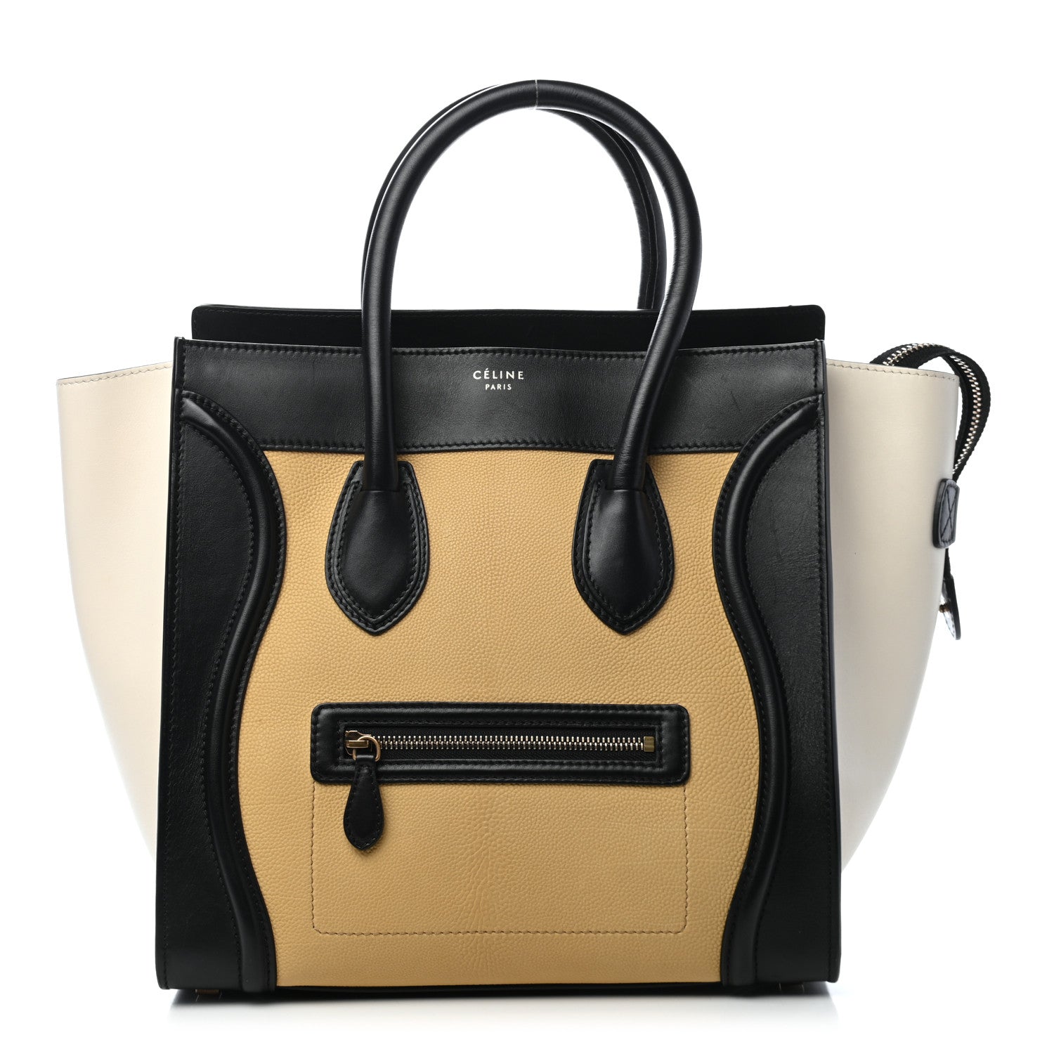 Celine Velluto Calfskin Tri-Color Mini Luggage Vanilla 2 of 16