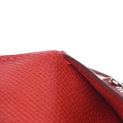 Hermes Epsom Bearn Gusset Wallet Rouge Casaque 8 of 9