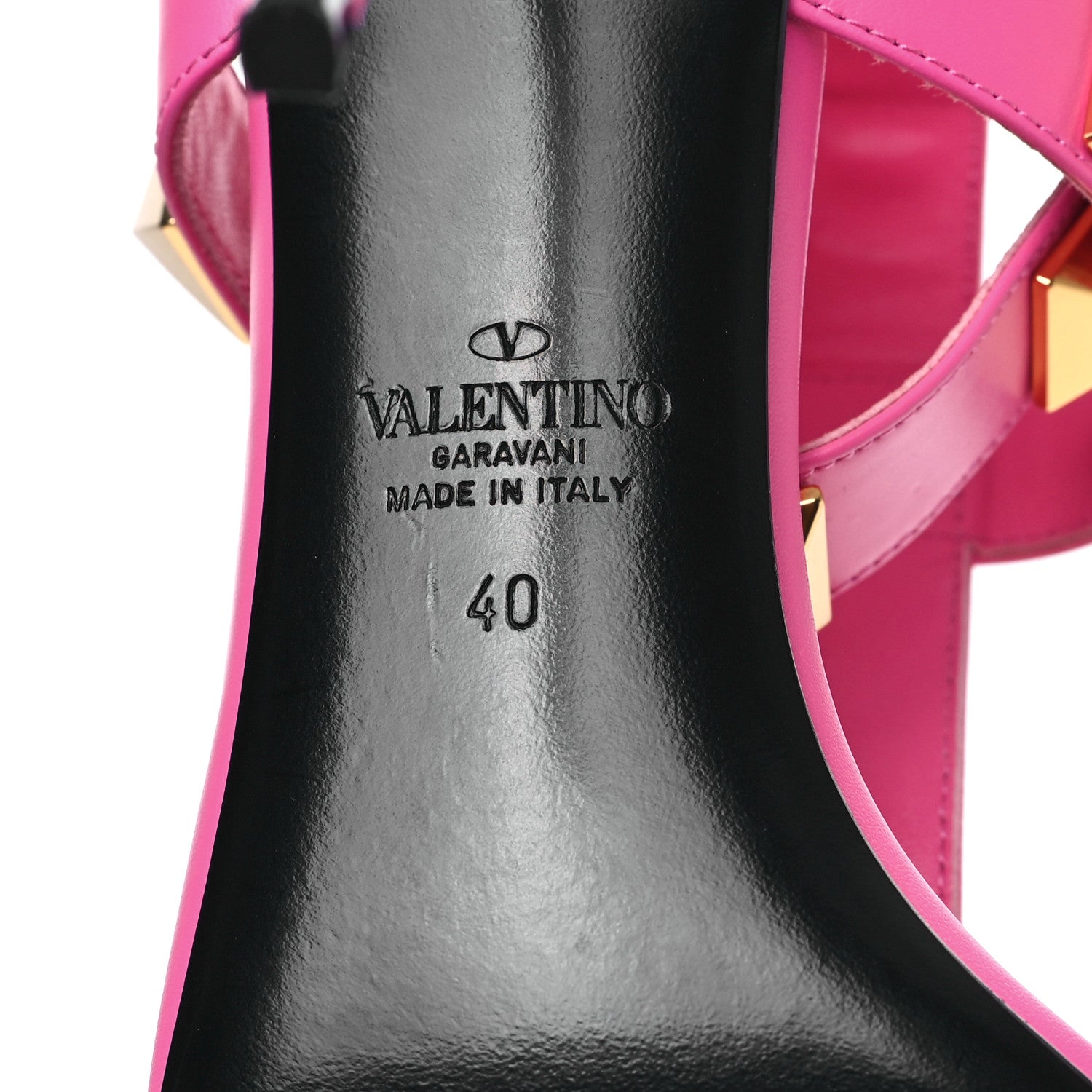 Valentino Garavani Calfskin Roman Stud Ankle Strap 100mm Sandals 40 Feminine Pink 6 of 9