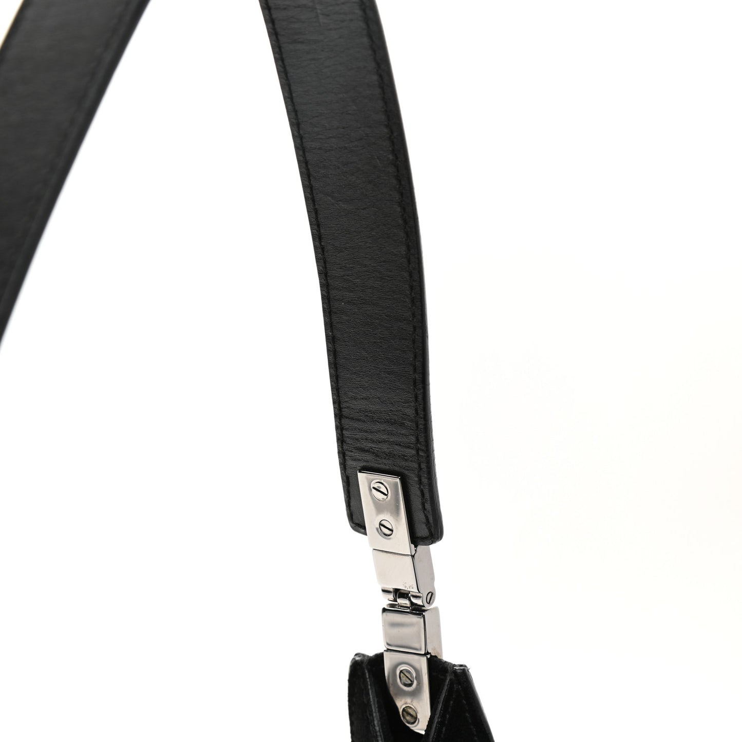 Suede Logo Hobo Bag Black