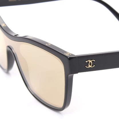 Chanel Acetate Logo Shield Sunglasses 5418 Black 6 of 7