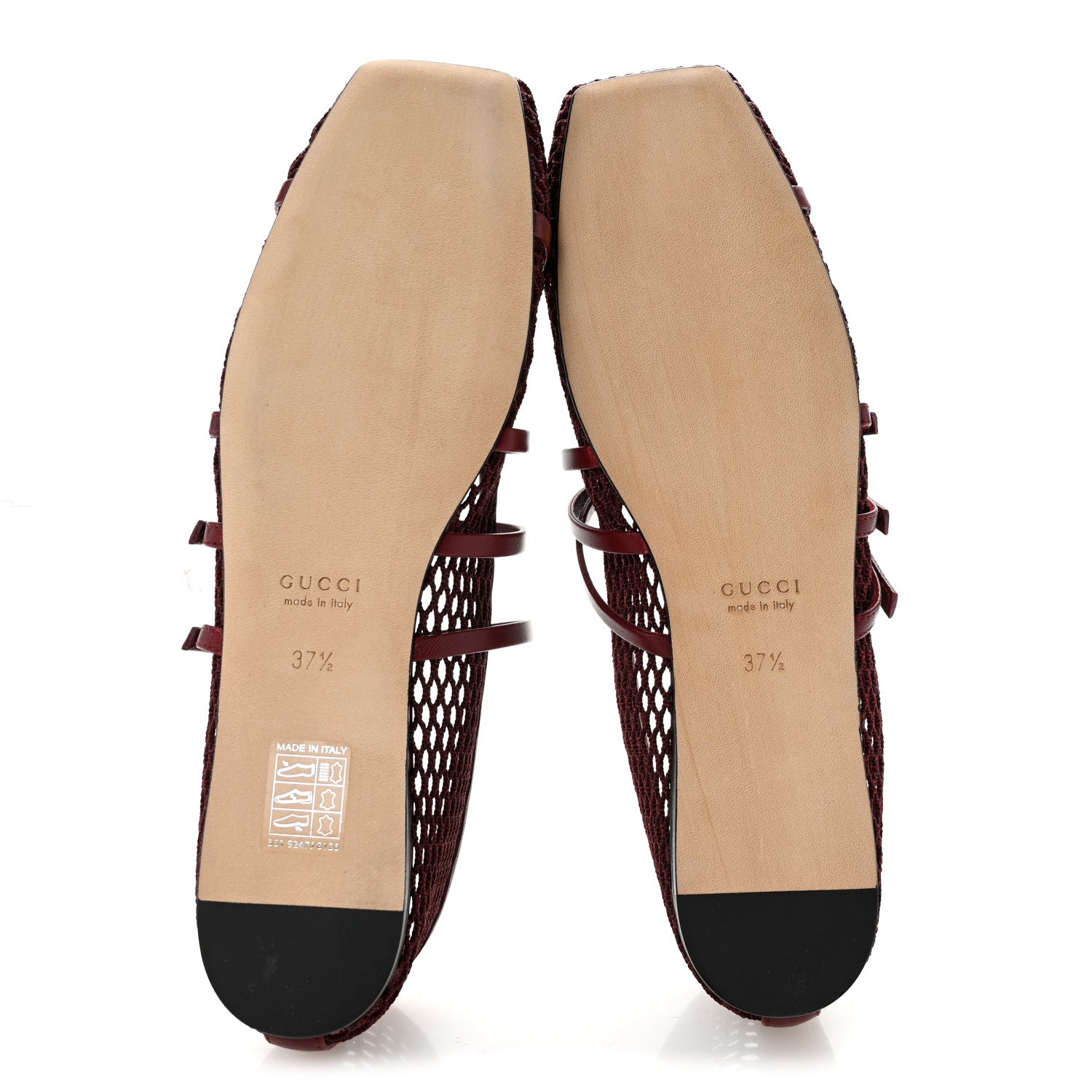 Gucci Video Net Nappa Horsebit Ballerina Flats 37.5 Rosso Ancora 6 of 10
