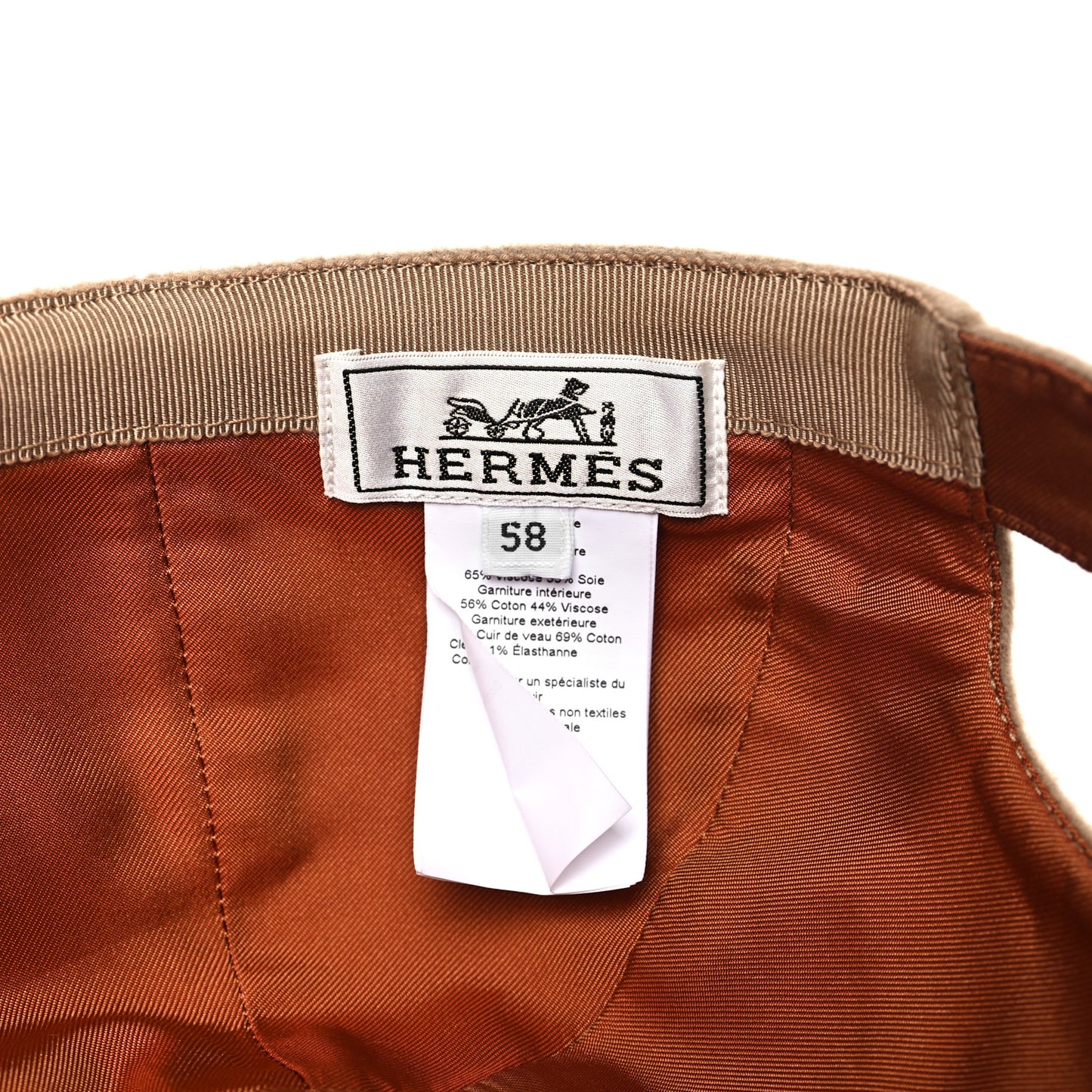 Cashmere Canvas Swift Davis H Sellier Cap 58 Beige Camel