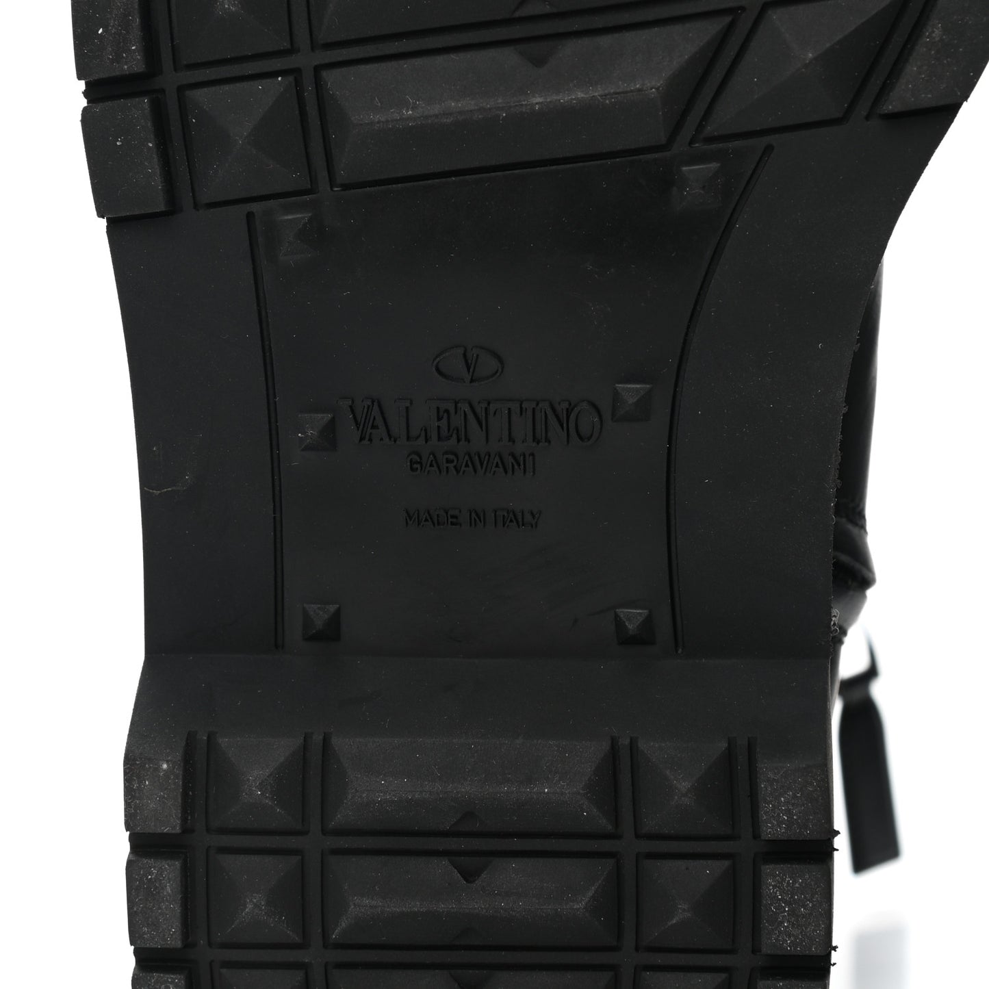 Calfskin Rockstud 20mm Combat Boots 37 Black