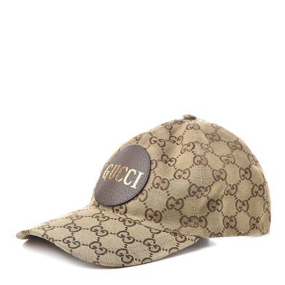 Gucci Monogram Textured Dollar Calfskin Zeno Baseball Hat S Beige 1 of 7