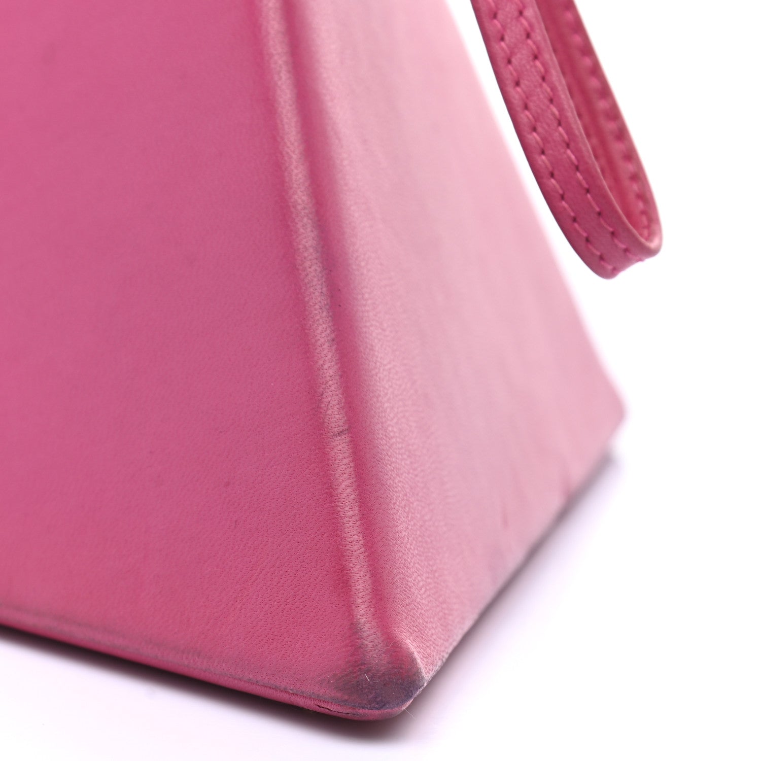 Saint Laurent Lambskin Pyramid Clutch Lipstick Fuchsia 9 of 11