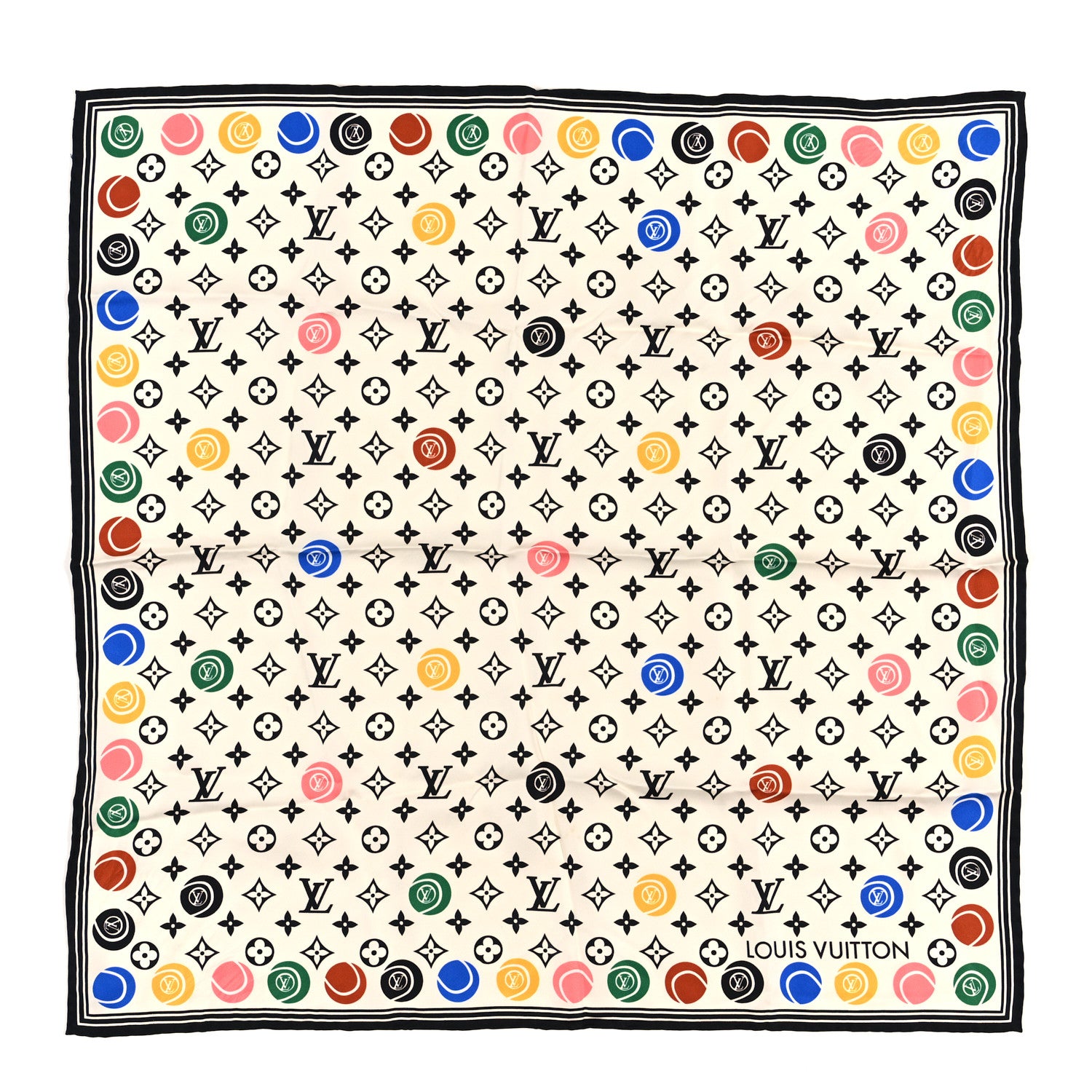 Louis Vuitton Silk Monogram LV Match Scarf White Multicolor 1 of 3