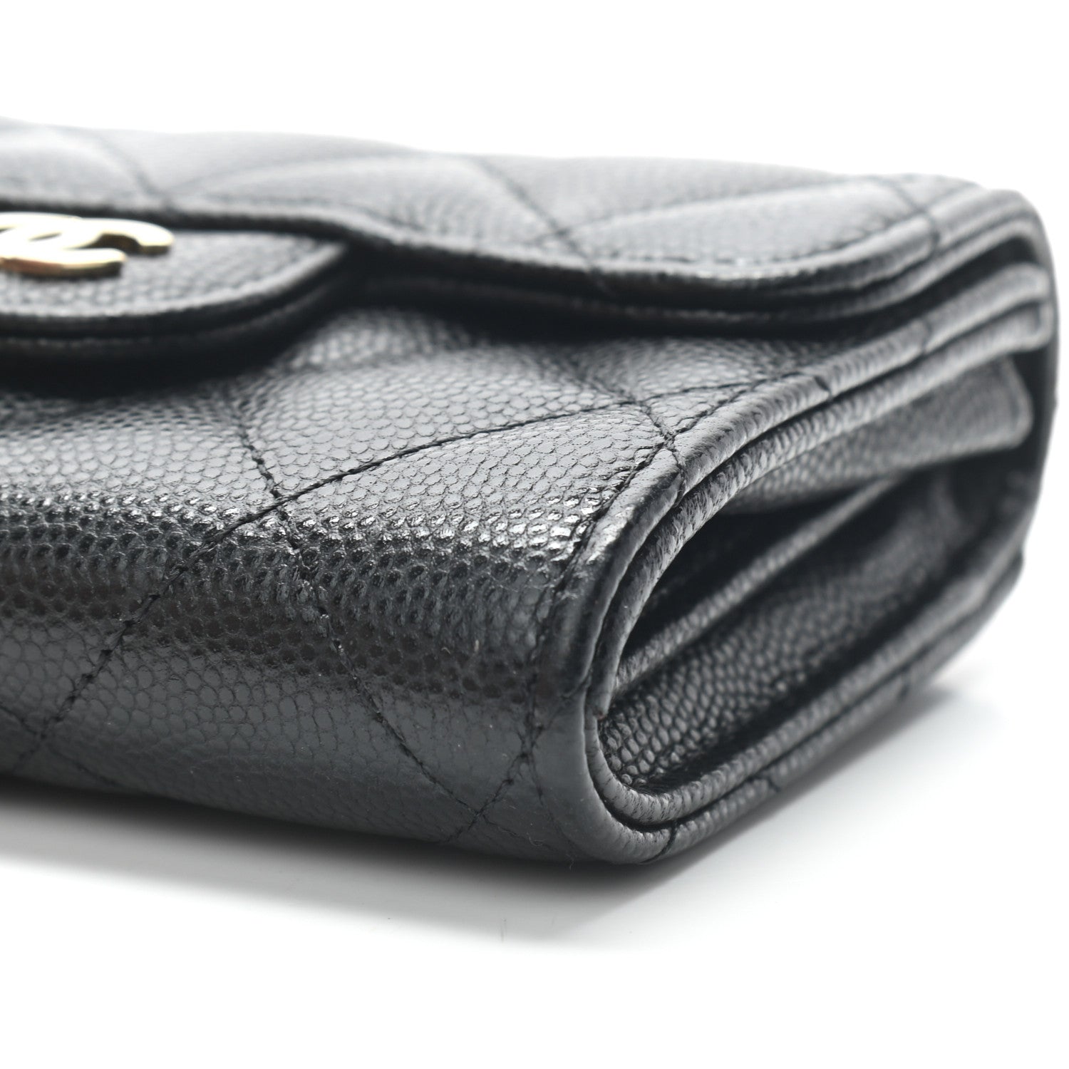 Chanel Caviar Quilted Flap Card Holder Chain Wristlet Black 9 of 9