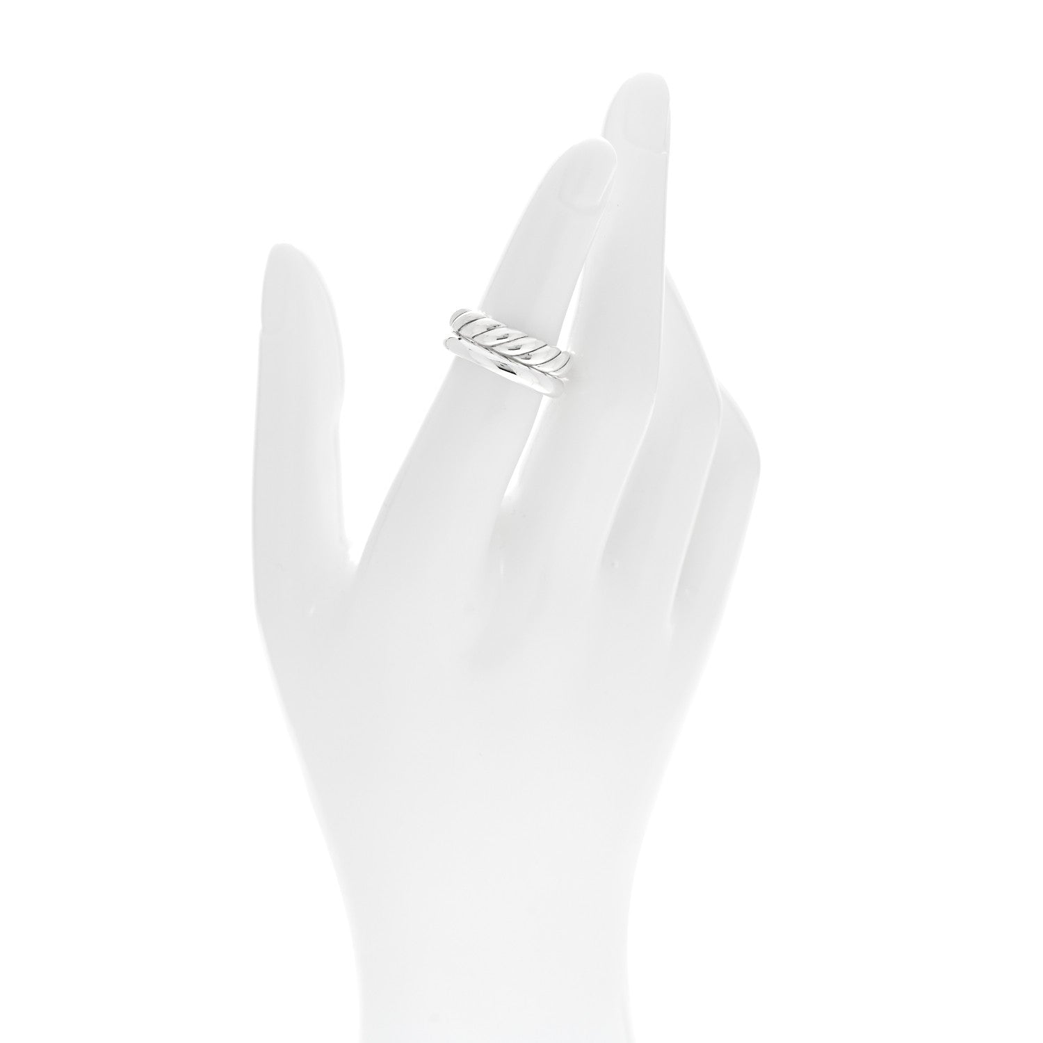 David Yurman Sterling Silver 8mm Mercer Two Row Ring 50 5.25 2 of 4