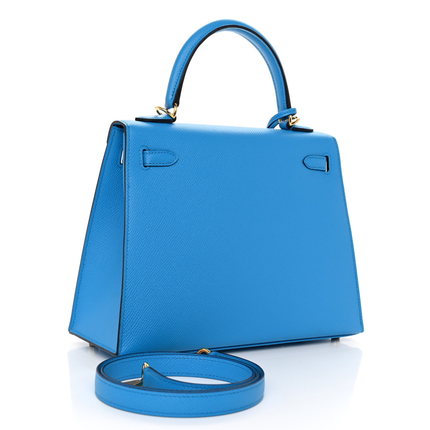 Hermes Epsom Kelly Sellier 25 Bleu Frida 3 of 10