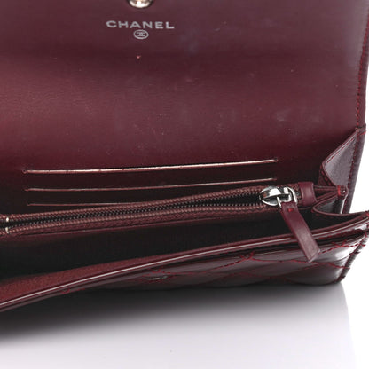 Chanel Patent Quilted Brilliant Flap Wallet Red 4 of 4