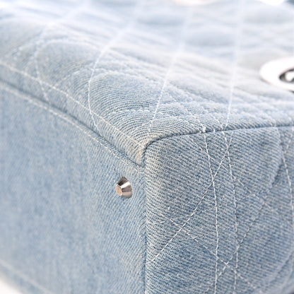 Christian Dior Denim Cannage Medium Lady Dior Blue 10 of 15