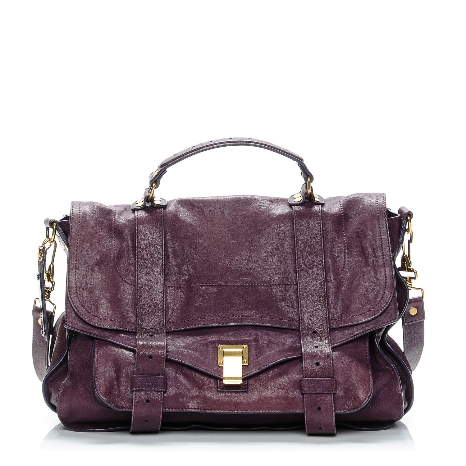 Proenza Schouler Lambskin Large PS1 Satchel Plum 1 of 7