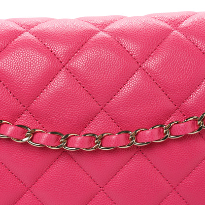 Chanel Caviar Quilted XXL Travel Flap Bag Dark Pink 8 of 12