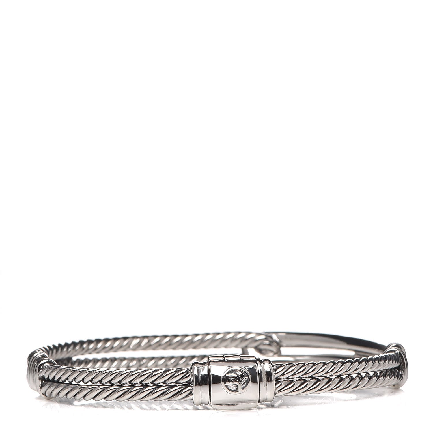 David Yurman Sterling Silver Pave Pink Sapphire 7mm Single Loop Labyrinth Bracelet 3 of 4