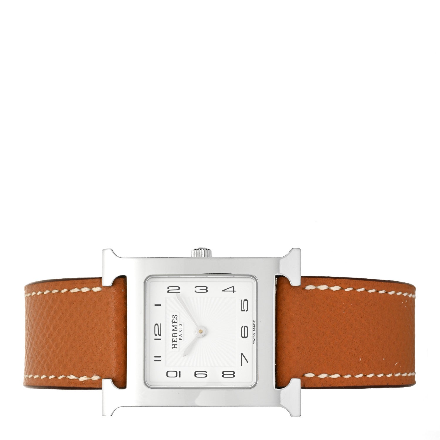 Hermes Stainless Steel Epsom 26mm Heure H Hour Quartz Watch Gold 2 of 4