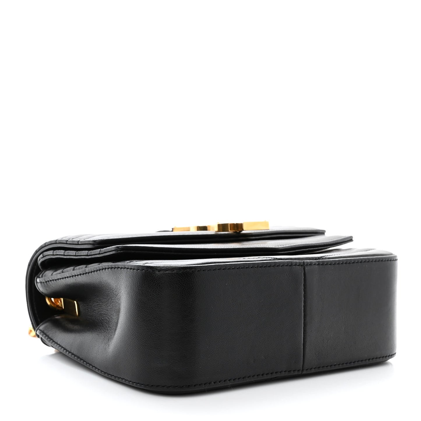 Lambskin Matelasse Chevron Monogram Small Sulpice Bag Black