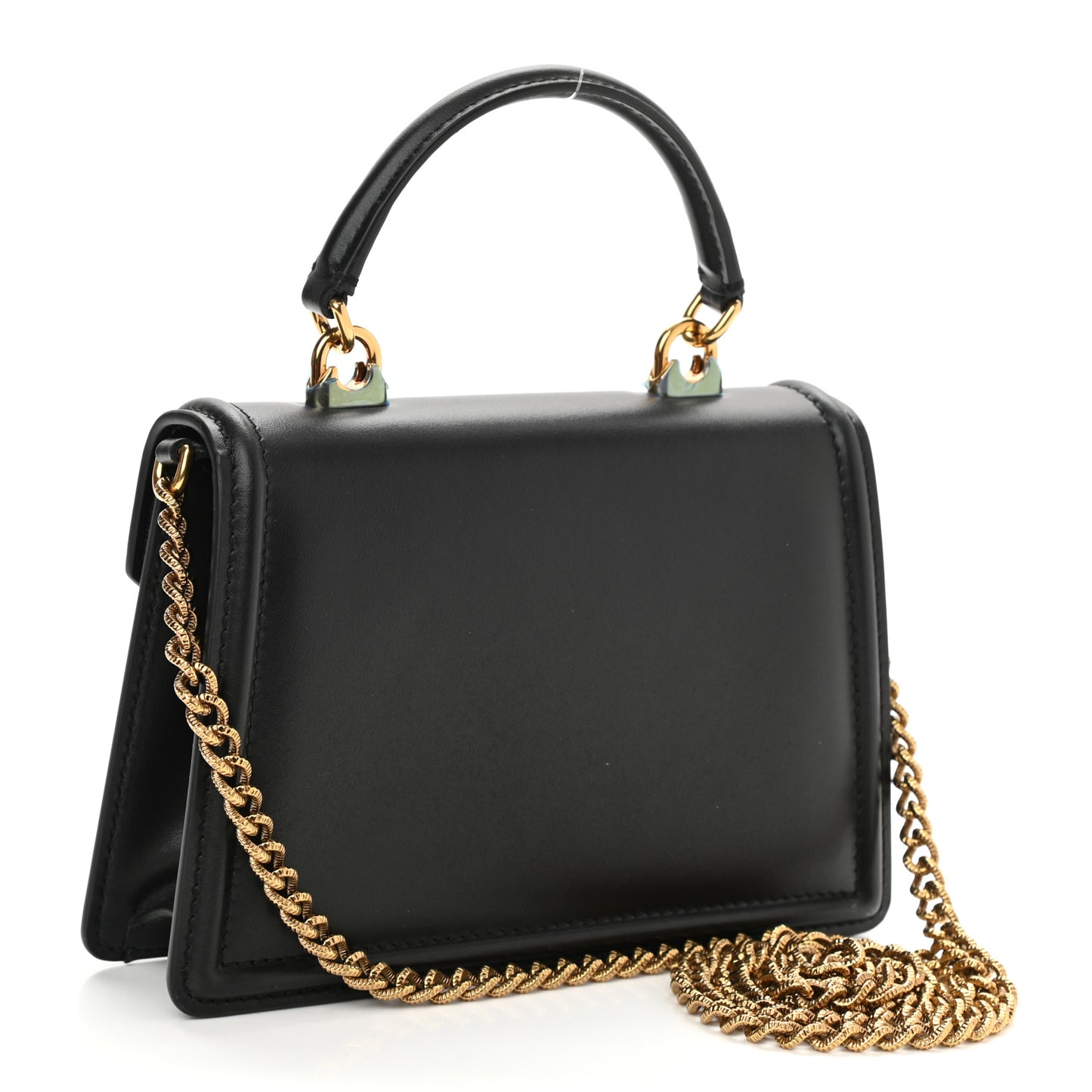 Smooth Calfskin Small Devotion Envelope Top Handle Bag Black