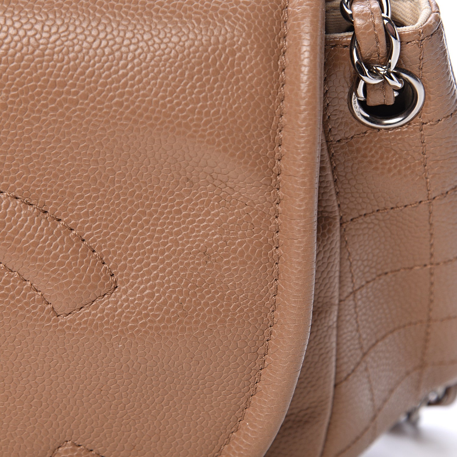 Chanel Caviar Large Half Moon Flap Dark Beige 16 of 18
