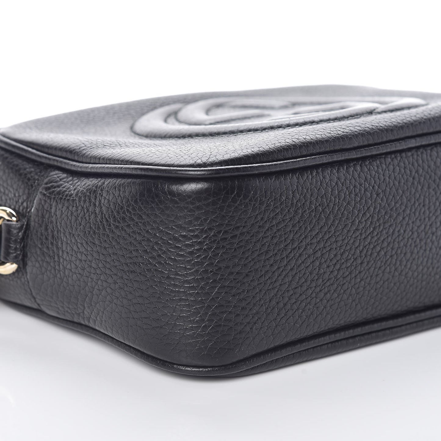 Pebbled Calfskin Small Soho Disco Bag Black