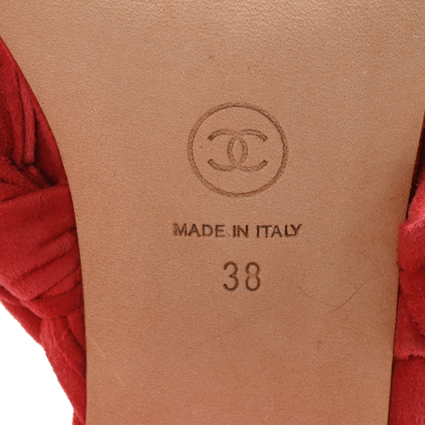 Kid Suede Chain Braided Sandals 38 Red