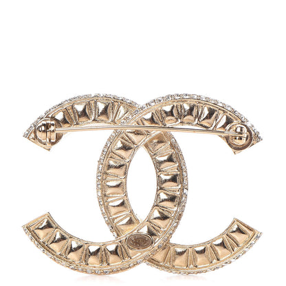 Chanel Baguette Crystal CC Brooch Gold 3 of 5