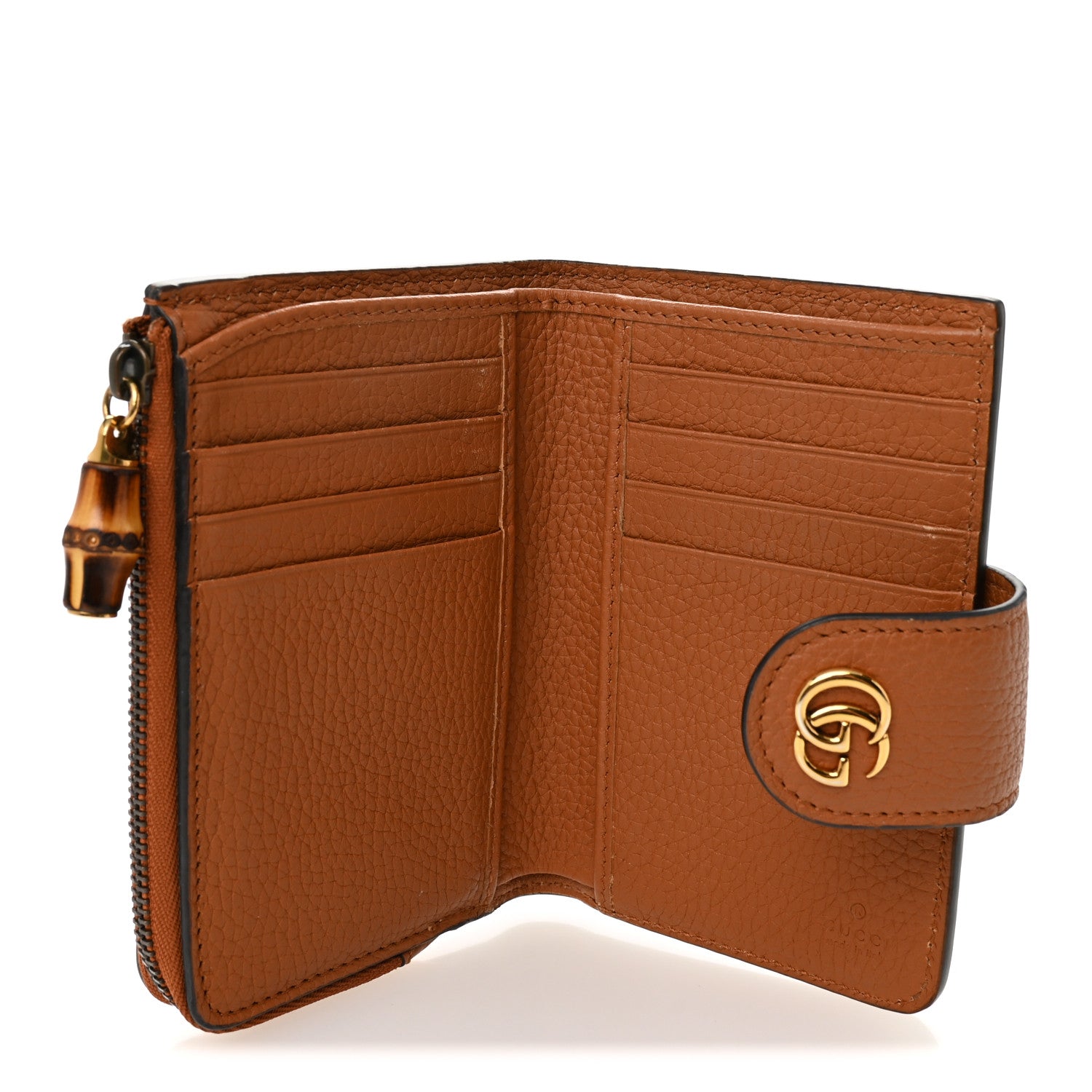 Gucci Piuma Calfskin Medium Bamboo Double G Wallet Cuir 5 of 7