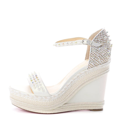 Christian Louboutin Nappa Madmonica 120 Wedge Sandals 40 White 1 of 7