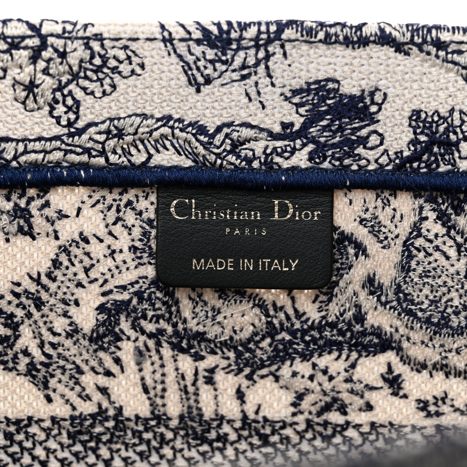 Christian Dior Canvas Embroidered Medium Dioriviera Toile De Jouy Book Tote Blue 6 of 12