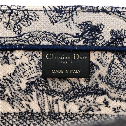 Christian Dior Canvas Embroidered Medium Dioriviera Toile De Jouy Book Tote Blue 6 of 12